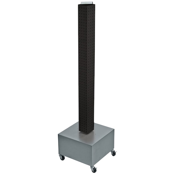 Four-Sided Pegboard Floor Revolving Display Panel Size: 4"W x 48"H